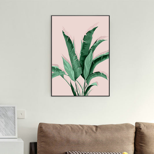 Pastel Color Leaves Painting Modern Style Textured Wall Art Decor for Girls Room Clearhalo 'Art Gallery' 'Canvas Art' 'Contemporary Art Gallery' 'Modern' Arts' 1727771