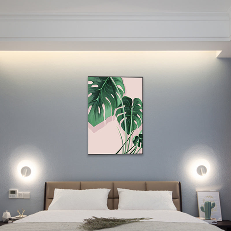 Pastel Color Leaves Painting Modern Style Textured Wall Art Decor for Girls Room Clearhalo 'Art Gallery' 'Canvas Art' 'Contemporary Art Gallery' 'Modern' Arts' 1727777