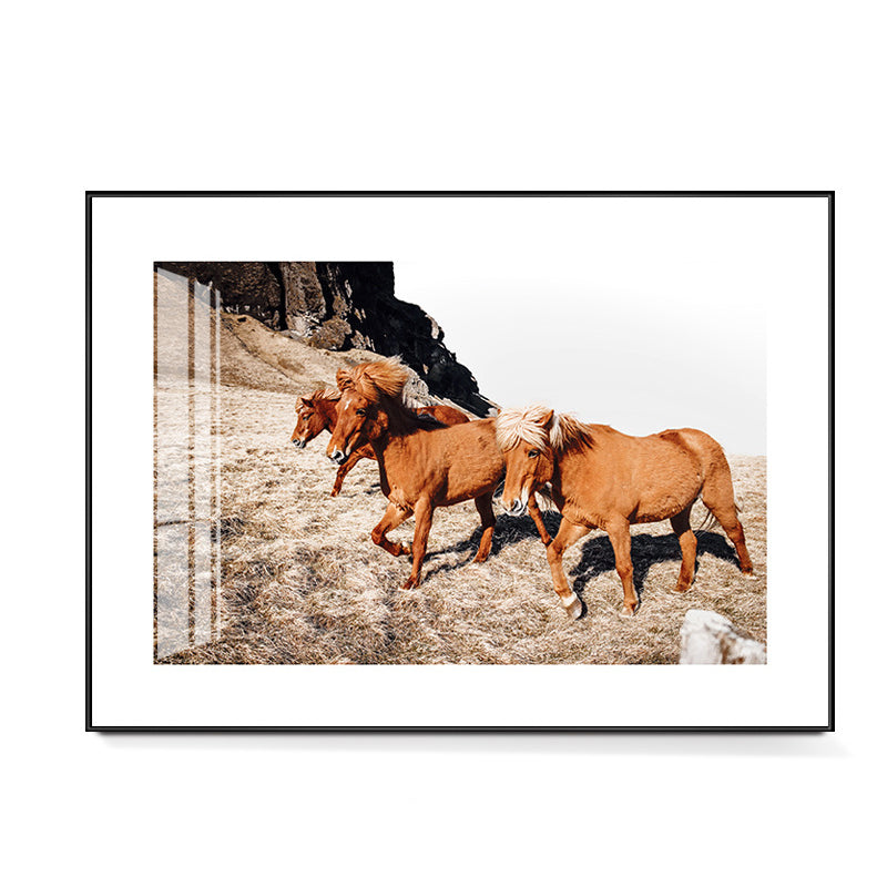 Canvas Pastel Color Wall Decor Contemporary Horses Art, Multiple Sizes Available Clearhalo 'Art Gallery' 'Canvas Art' 'Contemporary Art Gallery' 'Modern' Arts' 1727790