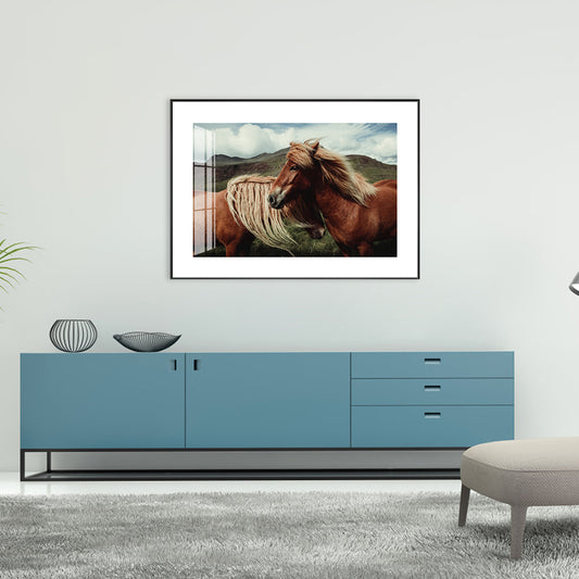 Canvas Pastel Color Wall Decor Contemporary Horses Art, Multiple Sizes Available Clearhalo 'Art Gallery' 'Canvas Art' 'Contemporary Art Gallery' 'Modern' Arts' 1727795