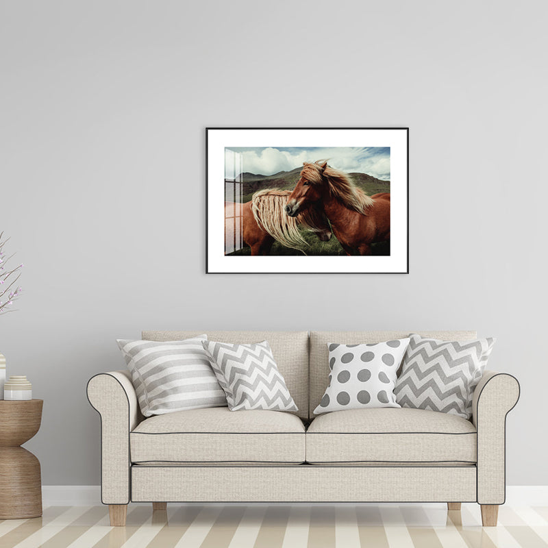 Canvas Pastel Color Wall Decor Contemporary Horses Art, Multiple Sizes Available Clearhalo 'Art Gallery' 'Canvas Art' 'Contemporary Art Gallery' 'Modern' Arts' 1727796