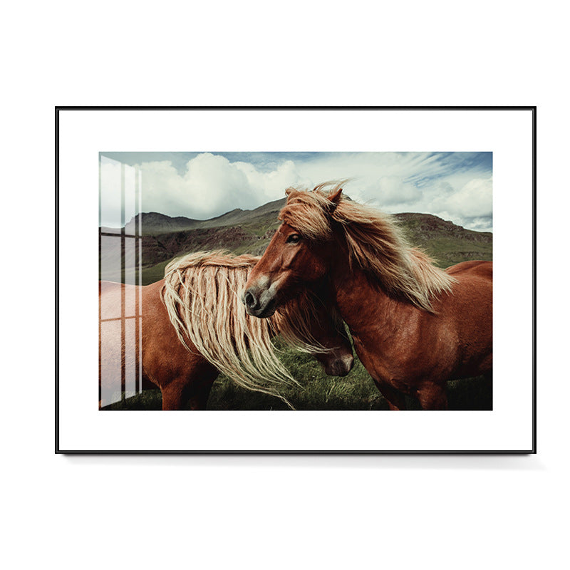 Canvas Pastel Color Wall Decor Contemporary Horses Art, Multiple Sizes Available Clearhalo 'Art Gallery' 'Canvas Art' 'Contemporary Art Gallery' 'Modern' Arts' 1727797
