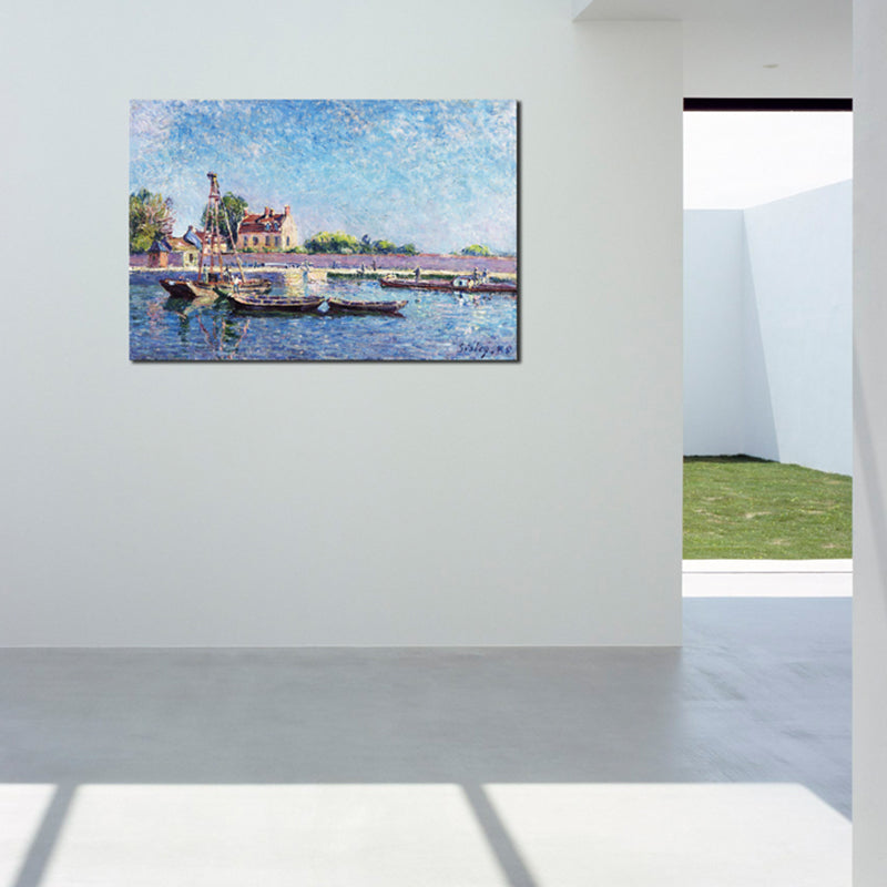 Impressionism Wall Art Light Color Architecture View Painting, Multiple Sizes Options Clearhalo 'Arts' 'Canvas Art' 1727807