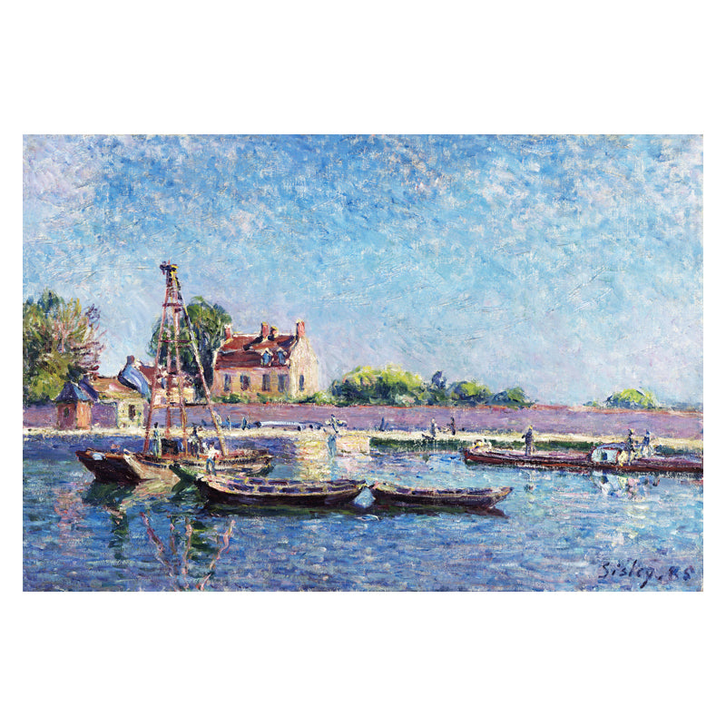 Impressionism Wall Art Light Color Architecture View Painting, Multiple Sizes Options Clearhalo 'Arts' 'Canvas Art' 1727808