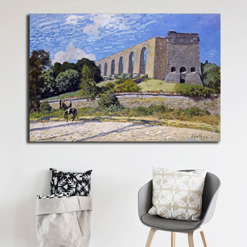 Impressionism Wall Art Light Color Architecture View Painting, Multiple Sizes Options Green Clearhalo 'Arts' 'Canvas Art' 1727812