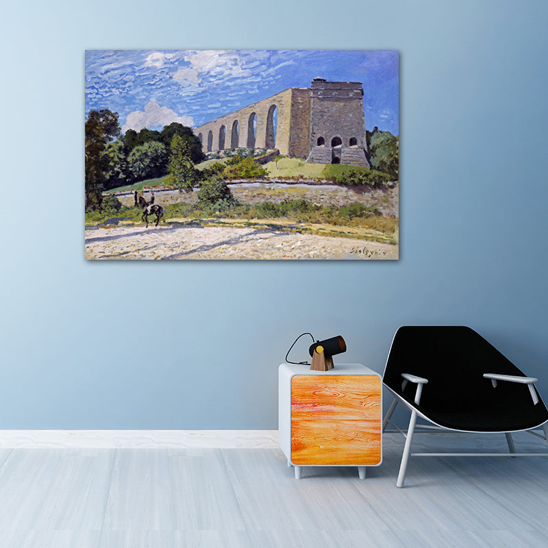 Impressionism Wall Art Light Color Architecture View Painting, Multiple Sizes Options Clearhalo 'Arts' 'Canvas Art' 1727814