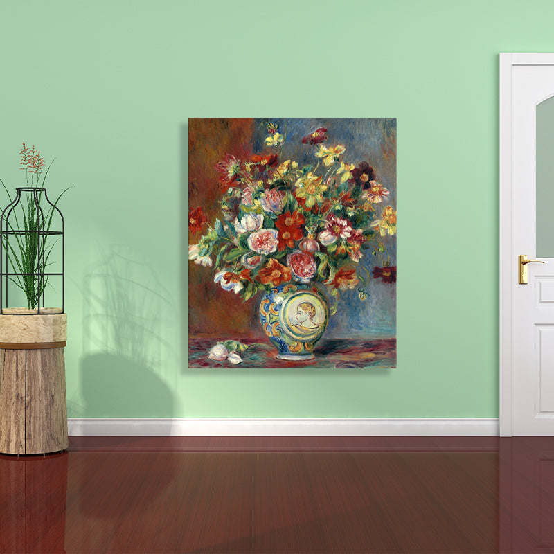 French Rustic Flowers Canvas for Girls Bedroom Oil Painting Wall Art, Multiple Sizes Blue Clearhalo 'Arts' 'Canvas Art' 1727838