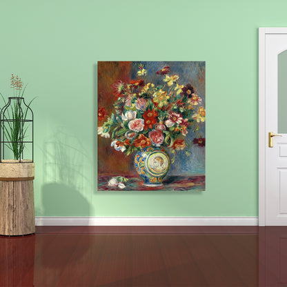 French Rustic Flowers Canvas for Girls Bedroom Oil Painting Wall Art, Multiple Sizes Blue Clearhalo 'Arts' 'Canvas Art' 1727838