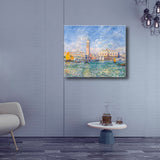 Impressionism Seaside City View Art Canvas Textured Blue Wall Print for Guest Room Clearhalo 'Arts' 'Canvas Art' 1727853
