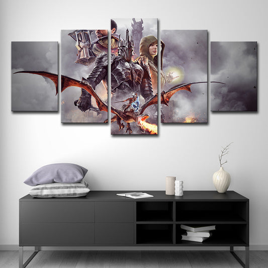 Grey Kids Canvas Art Digital Print Middle-Earth Shadow of War Scene Wall Decor for Home Clearhalo 'Art Gallery' 'Canvas Art' 'Kids' Arts' 1727867