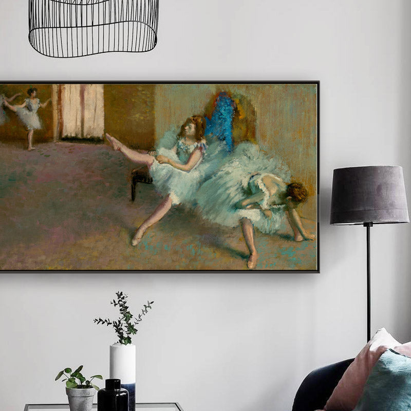 Impressionism Ballet Girls Art Canvas Soft Color Dancing Wall Decor, Multiple Sizes Blue Clearhalo 'Arts' 'Canvas Art' 1727885
