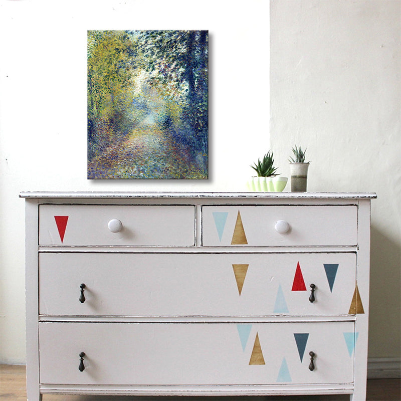 Oil Painting French Country Canvas Forest Trail in Green, Multiple Sizes Available Green Clearhalo 'Arts' 'Canvas Art' 1727955