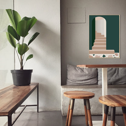 Nordic Style Teenagers Painting Building in Light Color Wall Decor, Multiple Sizes Green Clearhalo 'Arts' 'Canvas Art' 1728015