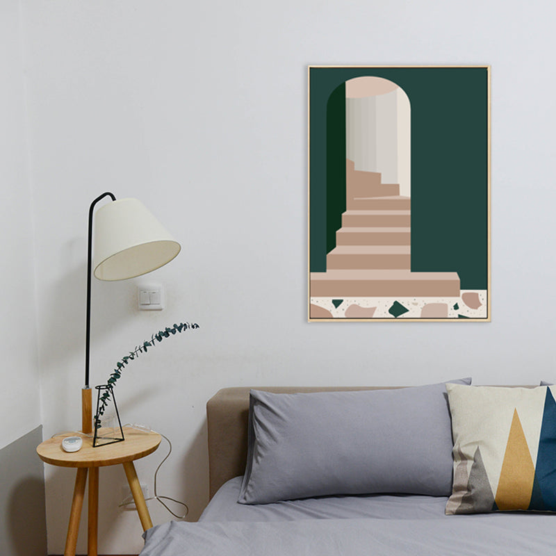 Nordic Style Teenagers Painting Building in Light Color Wall Decor, Multiple Sizes Clearhalo 'Arts' 'Canvas Art' 1728016