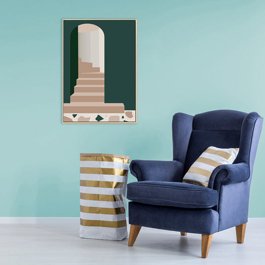 Nordic Style Teenagers Painting Building in Light Color Wall Decor, Multiple Sizes Clearhalo 'Arts' 'Canvas Art' 1728017