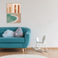 Nordic Style Teenagers Painting Building in Light Color Wall Decor, Multiple Sizes Orange Clearhalo 'Arts' 'Canvas Art' 1728019