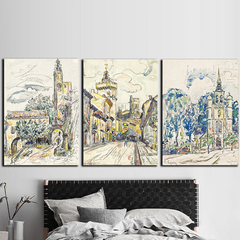 Textured City Landscape Painting Canvas Abstract Expressionism Art Print for Playroom Clearhalo 'Arts' 'Canvas Art' 1728023