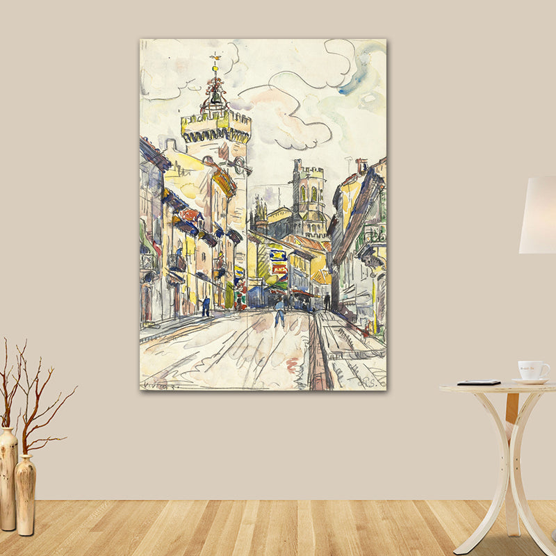 Textured City Landscape Painting Canvas Abstract Expressionism Art Print for Playroom Clearhalo 'Arts' 'Canvas Art' 1728030