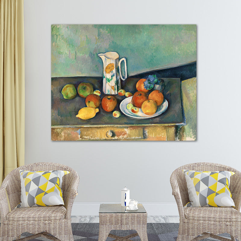 Pastel Color Scattering Fruits Painting Textured Art Print for Bedroom, Multiple Sizes Clearhalo 'Arts' 'Canvas Art' 1728048