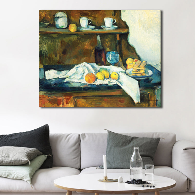Pastel Color Scattering Fruits Painting Textured Art Print for Bedroom, Multiple Sizes Yellow Clearhalo 'Arts' 'Canvas Art' 1728054