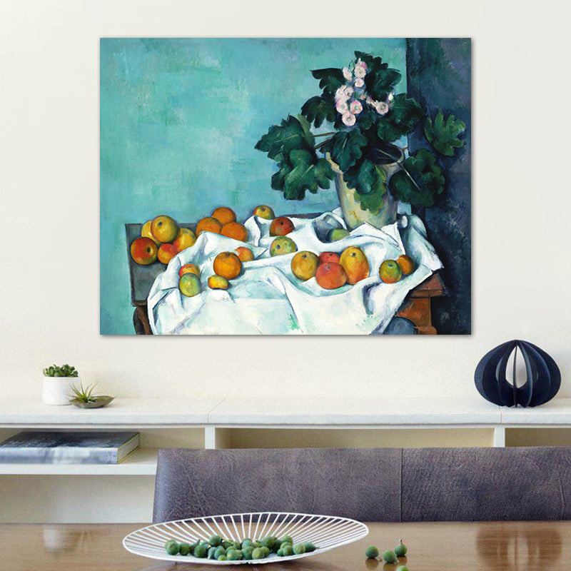 Pastelkleurverstrooiend fruit schilderen textureerde kunstprint voor slaapkamer, meerdere maten
