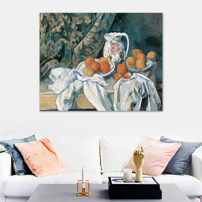 Pastel Color Scattering Fruits Painting Textured Art Print for Bedroom, Multiple Sizes White Clearhalo 'Arts' 'Canvas Art' 1728066