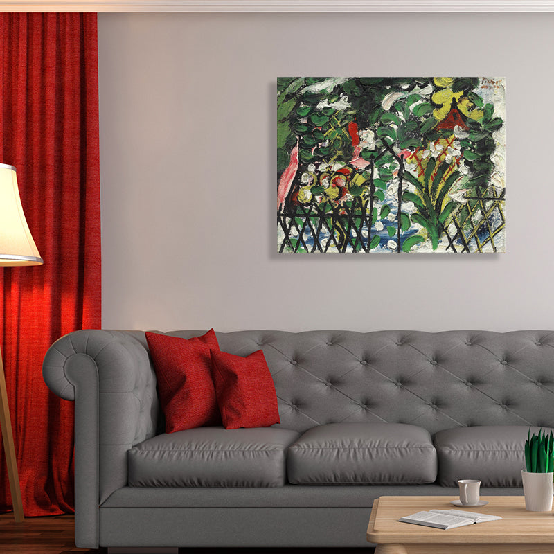 French Country Garden Canvas Green Botanical Drawing Print Painting, Multiple Sizes Green 16" x 20" Clearhalo 'Arts' 'Canvas Art' 1728081