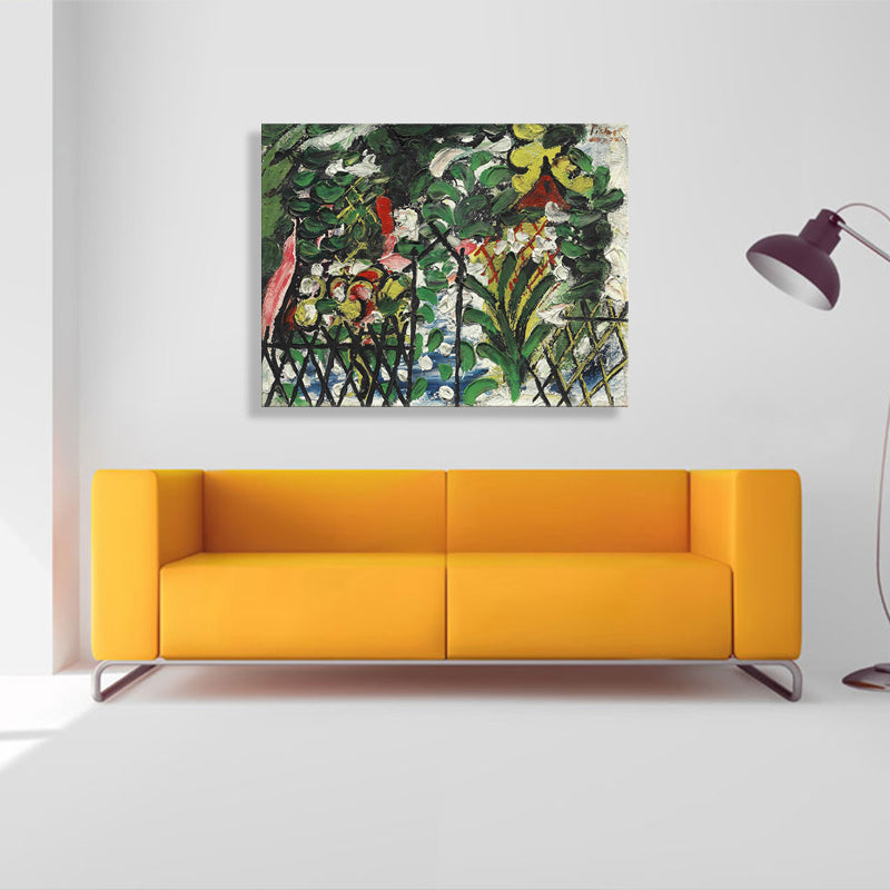 French Country Garden Canvas Green Botanical Drawing Print Painting, Multiple Sizes Clearhalo 'Arts' 'Canvas Art' 1728082