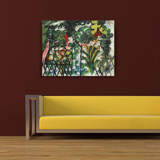 フレンチカントリーガーデンキャンバスグリーンボタニカルドローイングプリント絵画、複数のサイズ