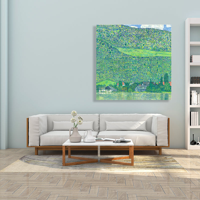 Canvas Green Wall Decor Impressionism Style Mountain Landscape Art, Multiple Sizes Clearhalo 'Arts' 'Canvas Art' 1728087
