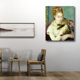 Maid and Cat Canvas Textured Impressionism Style for Girls Bedroom Wall Art Decor Clearhalo 'Arts' 'Canvas Art' 1728094