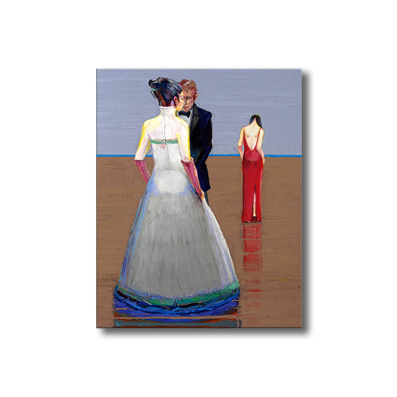 Dancing Figure Wall Decor Impressionism Textured Bedroom Canvas, Multiple Size Options Clearhalo 'Arts' 'Canvas Art' 1728102