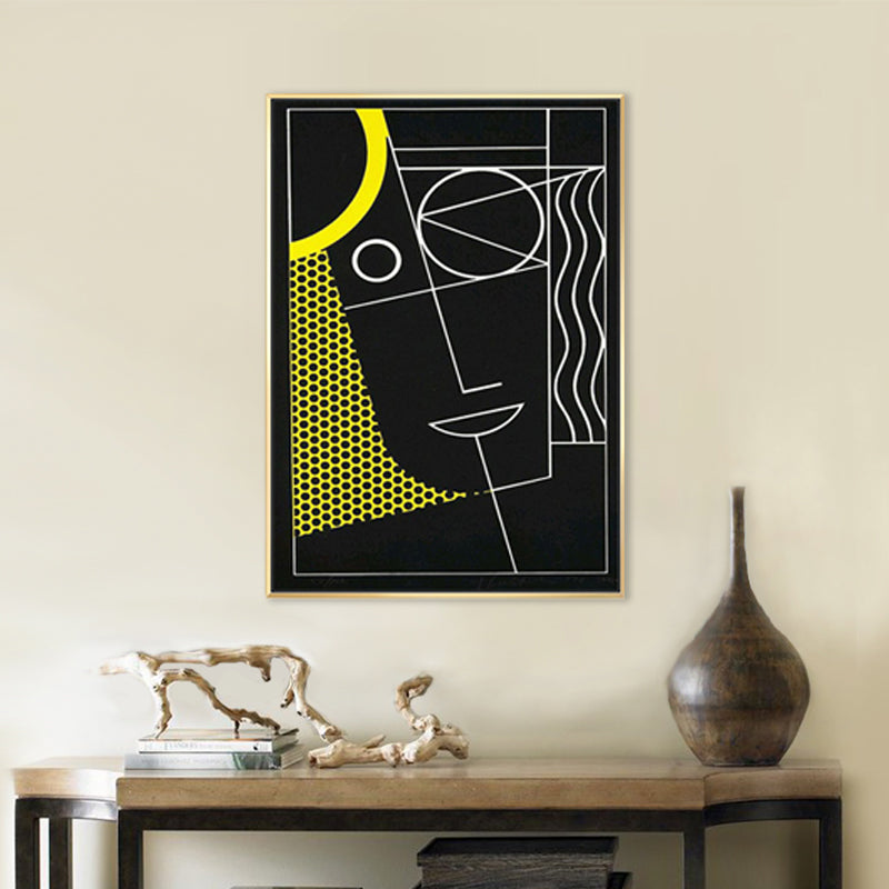 Black Abstract Wall Decor Illustration Scandinavian Style Textured Canvas for Playroom Clearhalo 'Arts' 'Canvas Art' 1728108