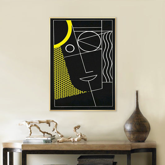 Black Abstract Wall Decor Illustration Scandinavian Style Textured Canvas for Playroom - Clearhalo - 'Arts' - 'Canvas Art' - 1728108