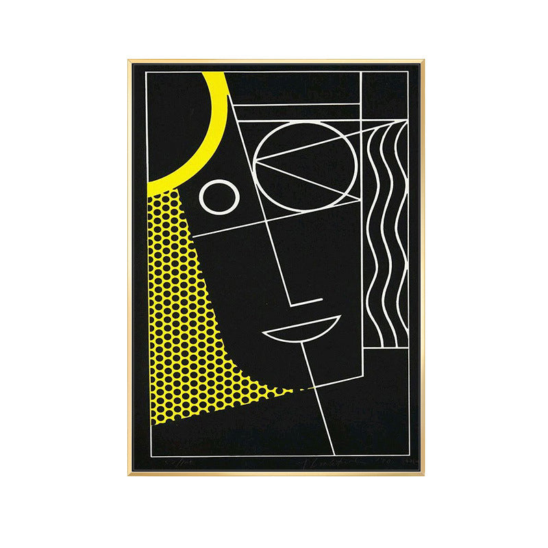 Black Abstract Wall Decor Illustration Scandinavian Style Textured Canvas for Playroom Clearhalo 'Arts' 'Canvas Art' 1728109