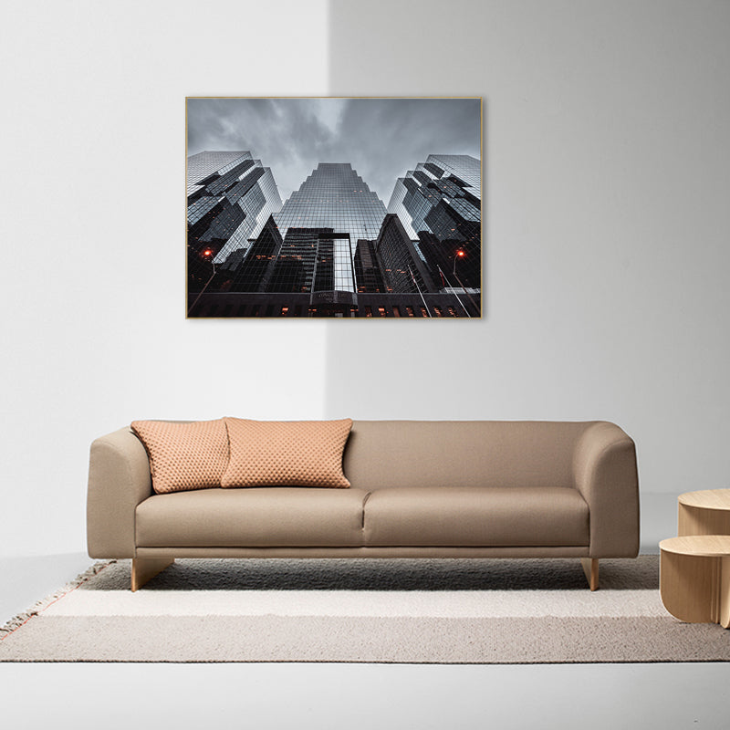 Pastel Color Modern Style Art Tall Architecture Canvas for Kitchen, Multiple Sizes Clearhalo 'Art Gallery' 'Canvas Art' 'Contemporary Art Gallery' 'Modern' Arts' 1728135