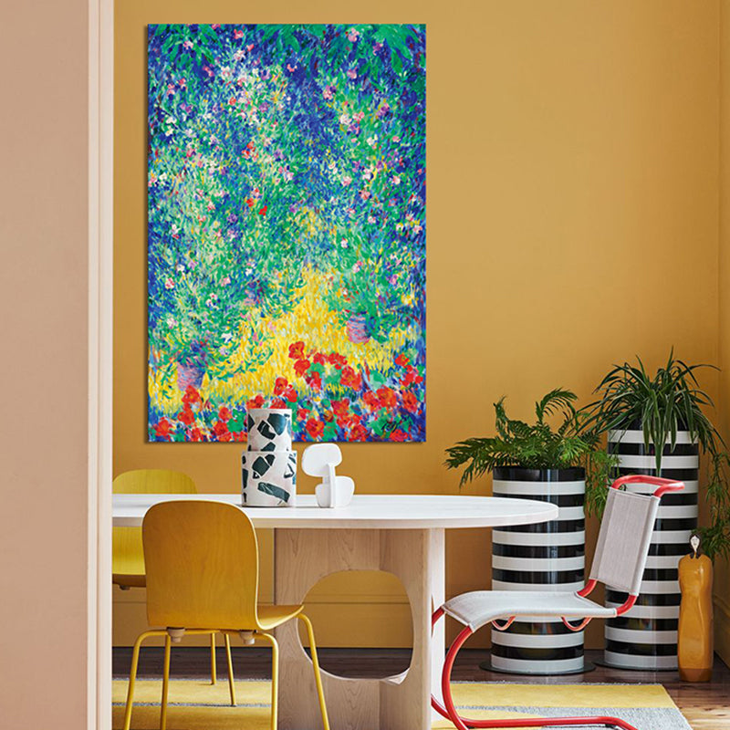 Impressionism Style Flower Shrubs Canvas Botanical Green Wall Decor, Multiple Sizes Green Clearhalo 'Arts' 'Canvas Art' 1728138