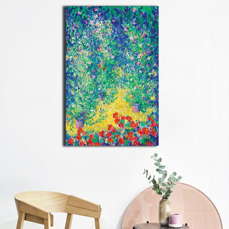 Impressionism Style Flower Shrubs Canvas Botanical Green Wall Decor, Multiple Sizes Clearhalo 'Arts' 'Canvas Art' 1728139