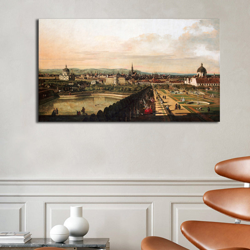 Cityscape Oil Painting Art Print Impressionism Style Canvas Wall Decor, Multiple Sizes - Brown - Clearhalo - 'Arts' - 'Canvas Art' - 1728155