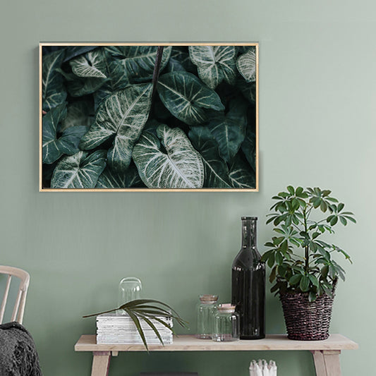 Pastel Color Botanical Painting Textured Scandinavian Living Room Wall Art Print Green