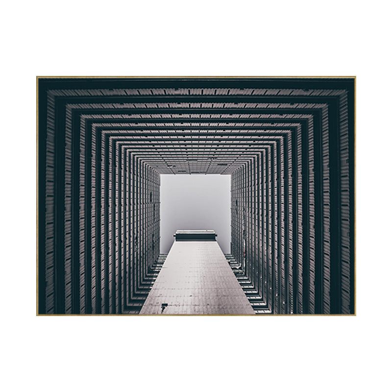 Soft Color High-Rise Building Canvas Textured Wall Art for Bedroom, Multiple Sizes Clearhalo 'Art Gallery' 'Canvas Art' 'Contemporary Art Gallery' 'Modern' Arts' 1728245