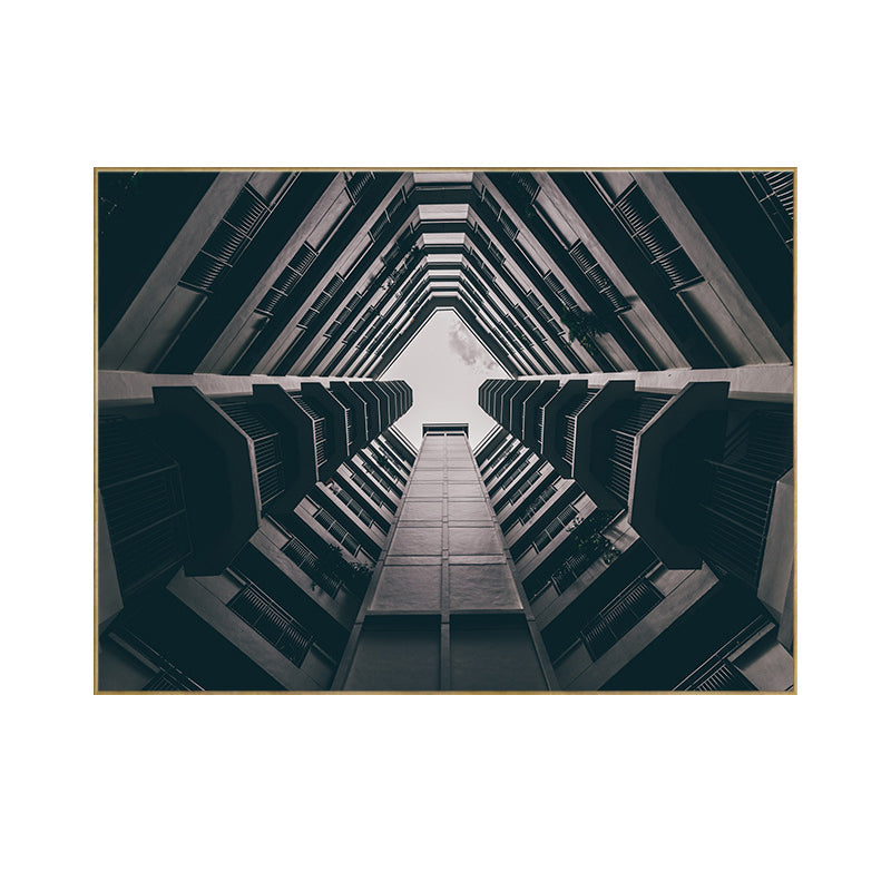 Soft Color High-Rise Building Canvas Textured Wall Art for Bedroom, Multiple Sizes Clearhalo 'Art Gallery' 'Canvas Art' 'Contemporary Art Gallery' 'Modern' Arts' 1728252