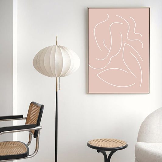 Pink Nude Woman Wall Art Line Drawing Minimalistic Bedroom Canvas Print for Room Clearhalo 'Art Gallery' 'Canvas Art' 'Contemporary Art Gallery' 'Contemporary Art' 'Minimalism' 'Minimalist Art Gallery' 'Scandinavian' Arts' 1728321