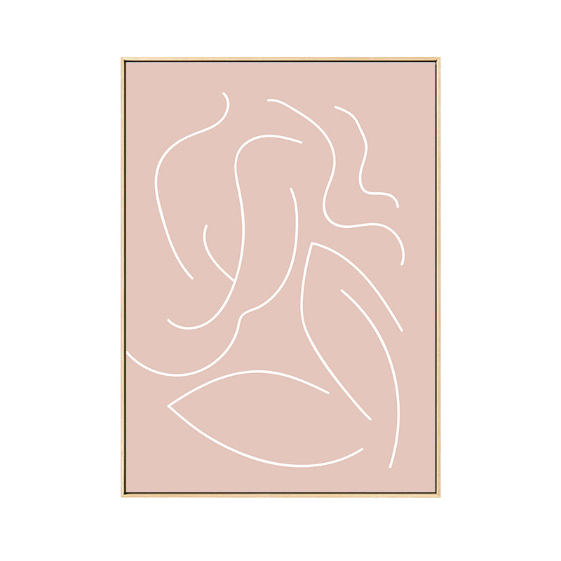 Pink Nude Woman Wall Art Line Drawing Minimalistic Bedroom Canvas Print for Room Clearhalo 'Art Gallery' 'Canvas Art' 'Contemporary Art Gallery' 'Contemporary Art' 'Minimalism' 'Minimalist Art Gallery' 'Scandinavian' Arts' 1728323