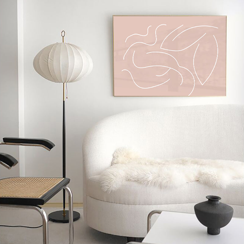 Pink Nude Woman Wall Art Line Drawing Minimalistic Bedroom Canvas Print for Room Pink Design 2 Clearhalo 'Art Gallery' 'Canvas Art' 'Contemporary Art Gallery' 'Contemporary Art' 'Minimalism' 'Minimalist Art Gallery' 'Scandinavian' Arts' 1728327