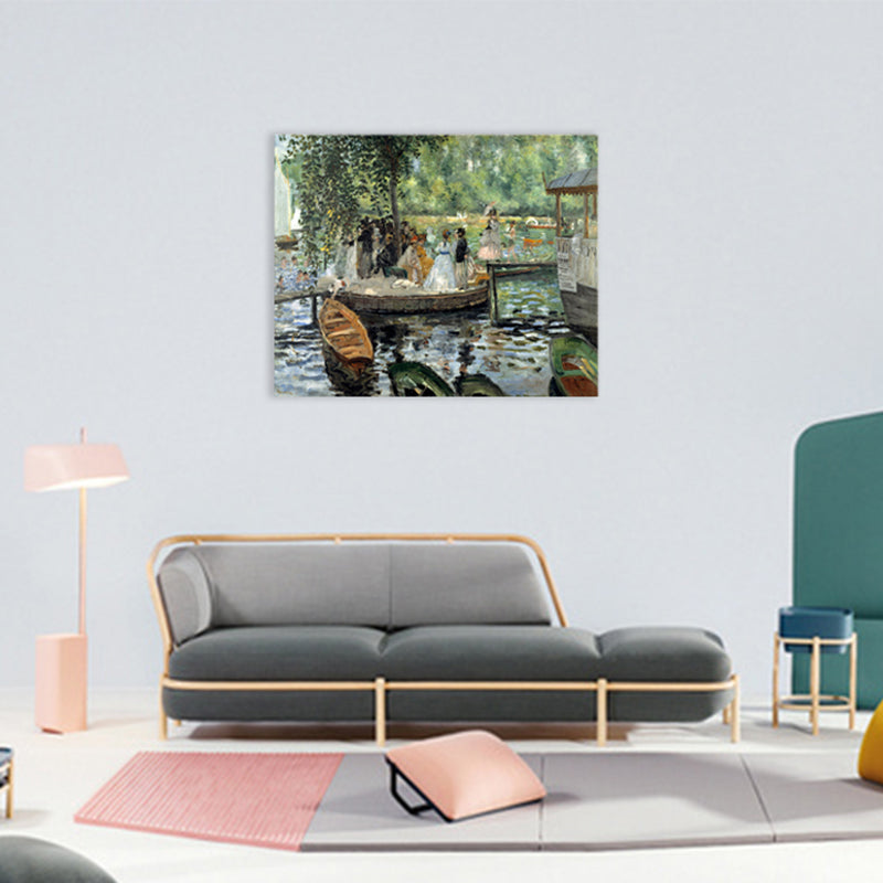 Lake Park and Sightseers Canvas Textured Impressionism Style for Bedroom Painting Clearhalo 'Arts' 'Canvas Art' 1728333