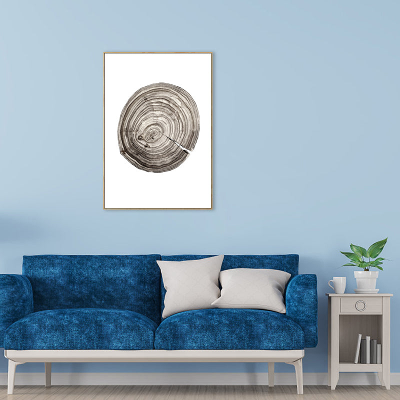 Contemporary Cabin Log Pattern Canvas in Gray Textured Painting for Girls Bedroom Grey Clearhalo 'Art Gallery' 'Canvas Art' 'Contemporary Art Gallery' 'Modern' Arts' 1728338