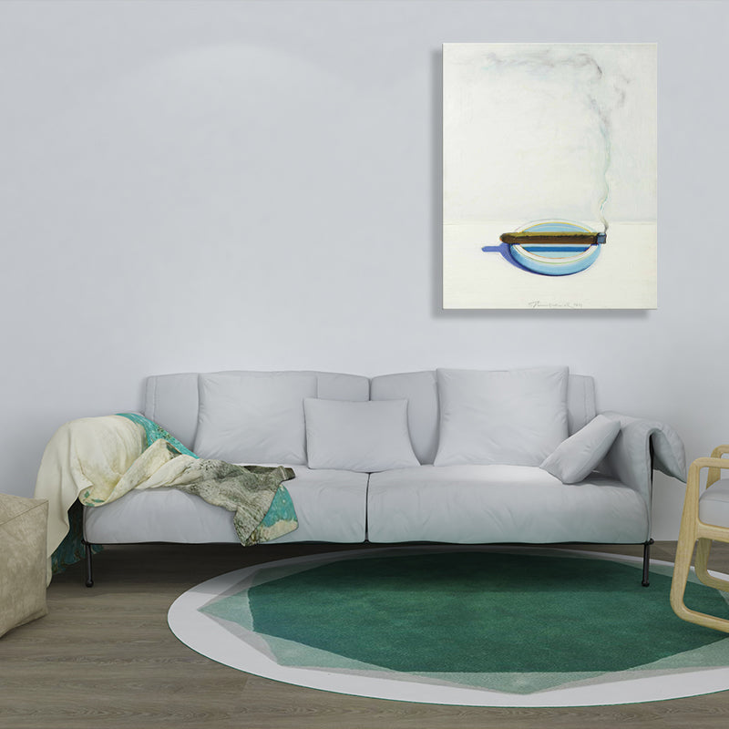 Blue Traditional Painting Round Ashtray Wall Art Decor for Kitchen, Multiple Sizes Clearhalo 'Art Gallery' 'Canvas Art' 'Traditional' Arts' 1728390