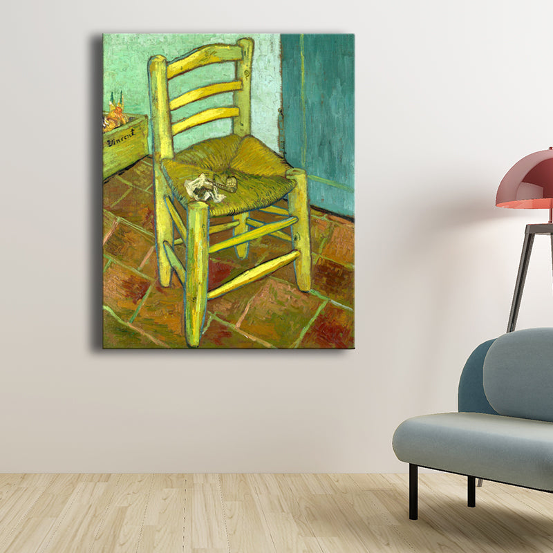 Impressionism Chair Wall Decor in Pastel Color Textured Painting for Living Room Clearhalo 'Arts' 'Canvas Art' 1728410