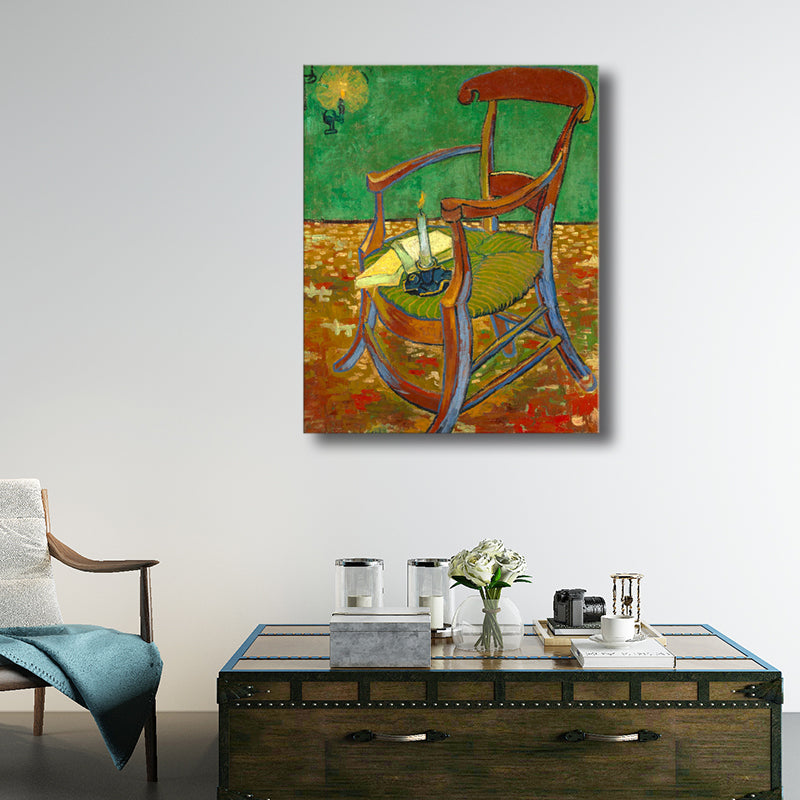 Impressionism Chair Wall Decor in Pastel Color Textured Painting for Living Room Brown Clearhalo 'Arts' 'Canvas Art' 1728415